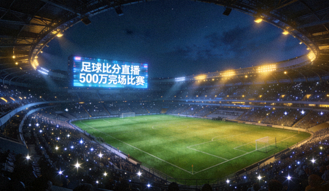 足球比分直播500万完场比赛体育场夜景全景
